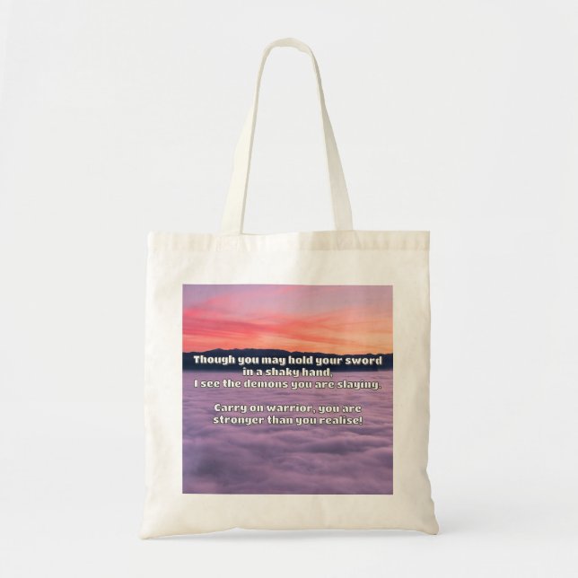 Tote Bag Empath Warrior Citation positive Encouragement (Devant)