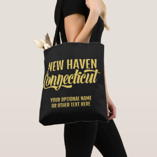 Tote Bag Emplacement personnalisé et texte Connecticut