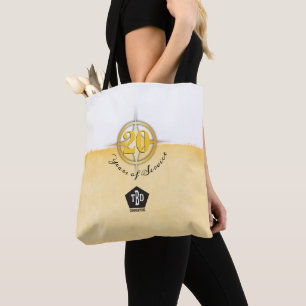 Tote Bag Employé d'emblème d'or de Faux anniversaire de 20