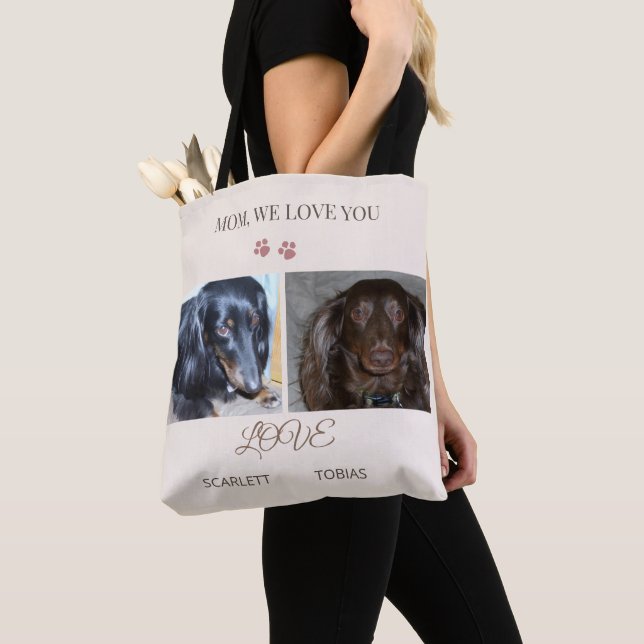 Tote Bag Emportée avec notre amour, Maman (De près)