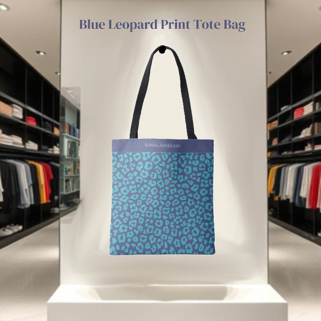 Tote Bag Empreinte de léopard bleu (Blue Leopard Print- Tote Bag )
