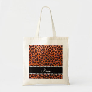 Tote Bag Empreinte de léopard de parties scintillant orange