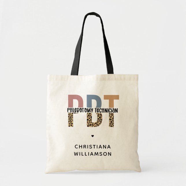 Tote Bag Empreinte de léopard de technicien en phlébotomie  (Devant)
