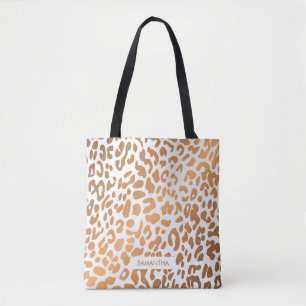 Tote Bag Empreinte de léopard d'or