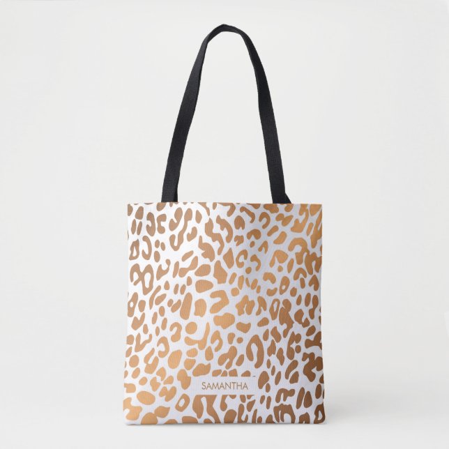 Tote Bag Empreinte de léopard d'or (Devant)