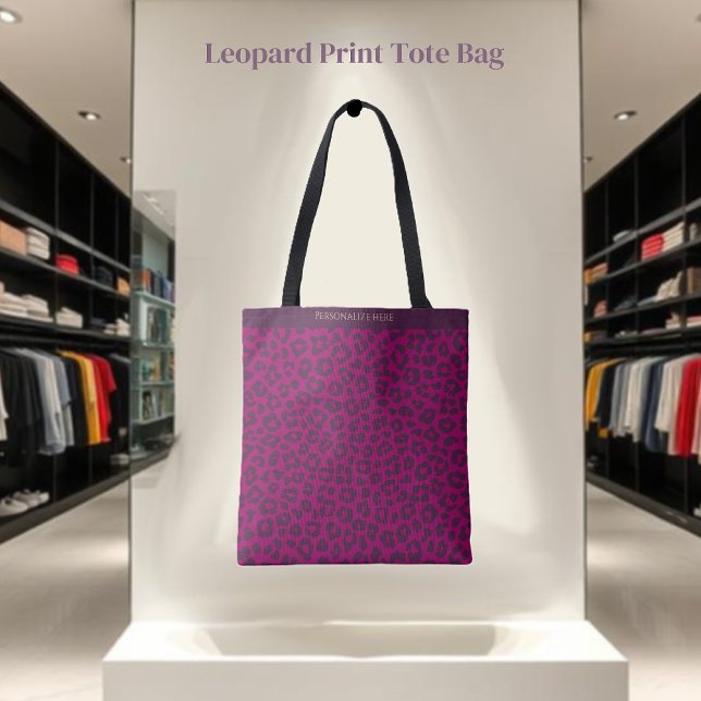 Tote Bag Empreinte de léopard-Magenta (Leopard Print-Magenta- Tote Bag)