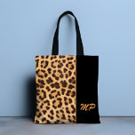 Tote Bag Empreinte de léopard Monogramme élégant Personnali<br><div class="desc">Empreinte de léopard Monogram Stylish Le Sac fourre-tout personnalisé est absolument parfait avec un imprimé de fourrure léopard. Ajoutez votre monogramme pour personnaliser ou supprimer le texte de votre sac fourre-tout personnalisé. Conçu pour vous par Evco Studio www.zazzle.com/store/evcostudio</div>