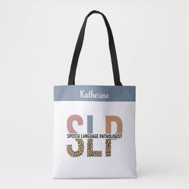 Tote Bag Empreinte de léopard Pathologiste de la parole per (Devant)