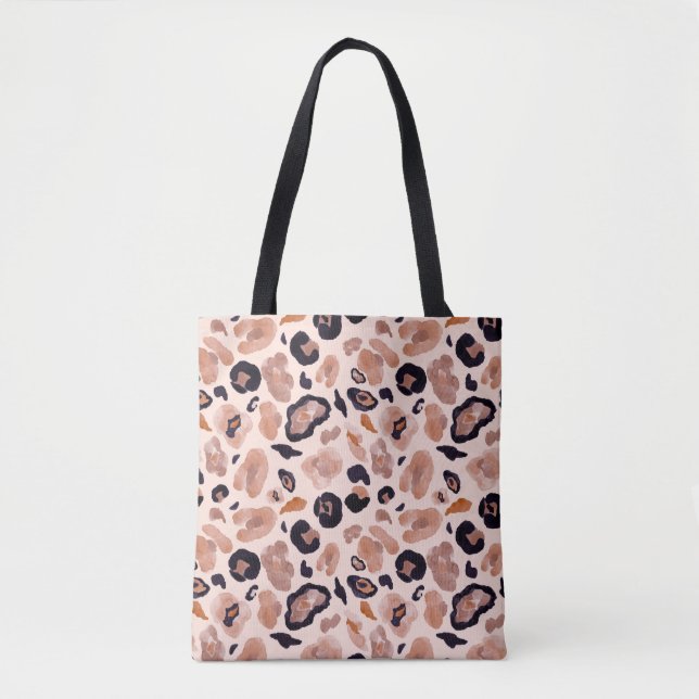 Tote Bag Empreinte de léopard, sans soudure, arrière - plan (Devant)