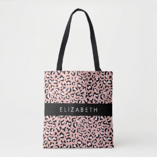 Tote Bag Empreinte de léopard, Spots, Leopard Rose, Votre N