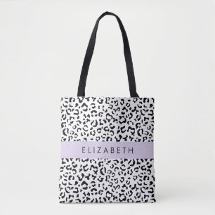 Tote Bag Empreinte de léopard, Spots, Noir Et Blanc, Votre 