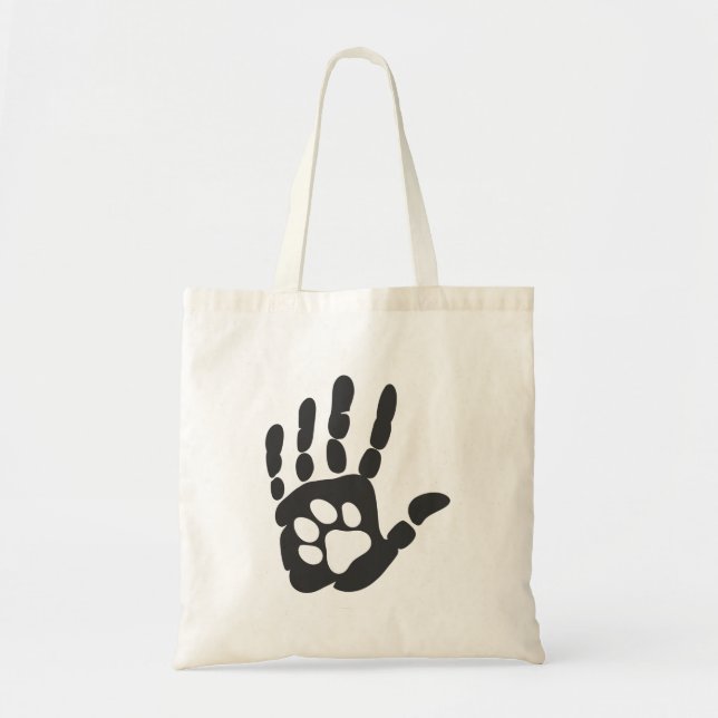 Tote Bag Empreinte de patte à la main - Choisir la couleur  (Devant)