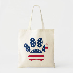 Tote Bag EMPREINTE DE PATTE américain du Drapeau