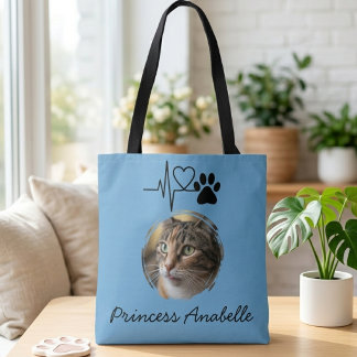Tote Bag Empreinte de patte de battement de cœur Fête des m