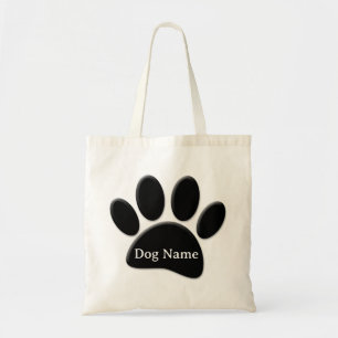 Tote Bag Empreinte de patte De Chien Avec Nom De Chien Pers