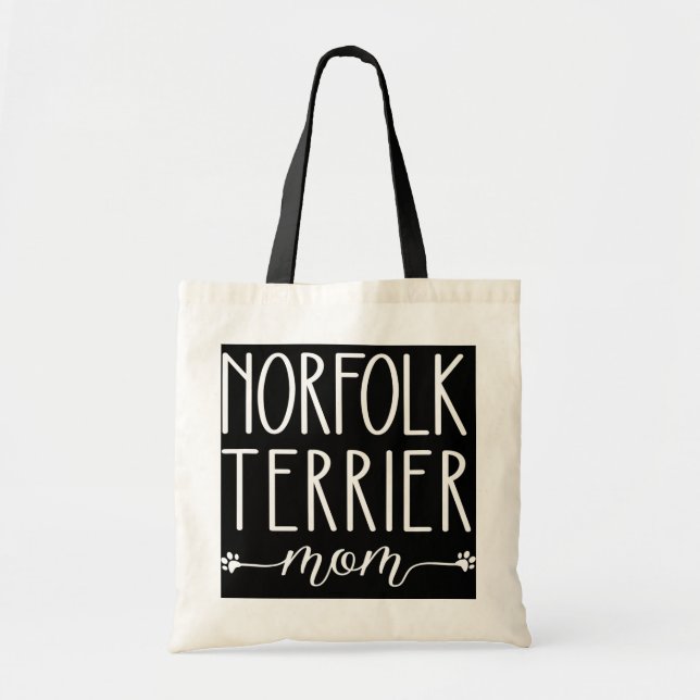 Tote Bag Empreinte de patte de chien Norfolk Terrier Maman (Devant)