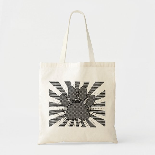 Tote Bag Empreinte de patte de chien style manga (Devant)