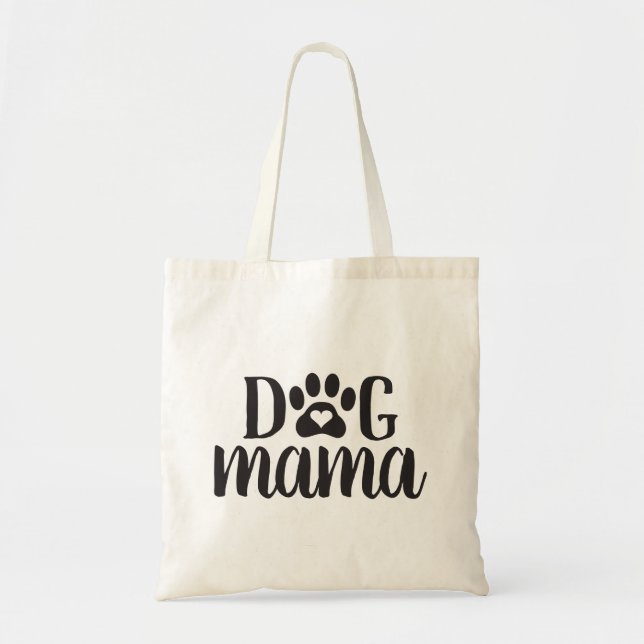 Tote Bag Empreinte de patte de coeur de Dog Mama (Devant)