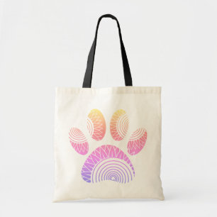 Tote Bag Empreinte de patte de modèle floral