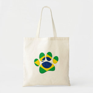 Tote Bag Empreinte de patte du Drapeau du Brésil