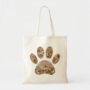 Tote Bag Empreinte de patte en détresse de Camo Dog du dése