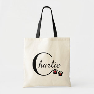 Tote Bag Empreinte de patte et coeur personnalisables