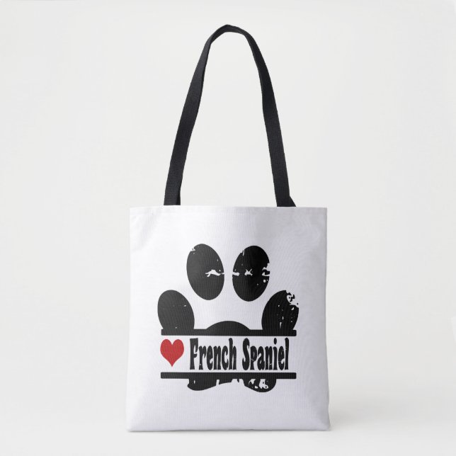 Tote Bag Empreinte de patte français espagnol chien (Devant)