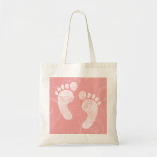Tote Bag Empreintes de pas roses/blanches de bébé
