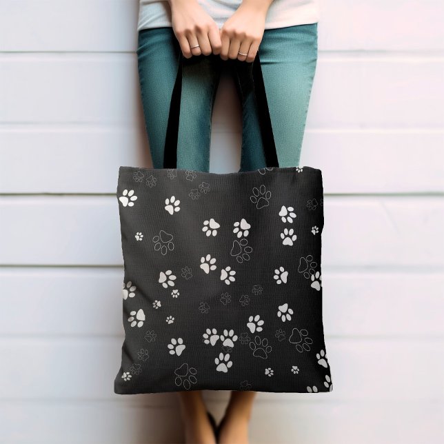 Tote Bag Empreintes de pattes animaux de compagnie mignons (Créateur téléchargé)