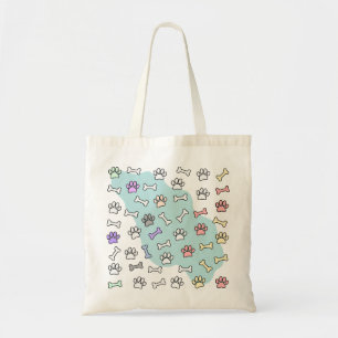 Tote Bag Empreintes de pattes De Chien Et Motif D'Art Des O