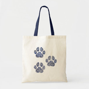 Tote Bag Empreintes de pattes de chiens - Carreaux portugai