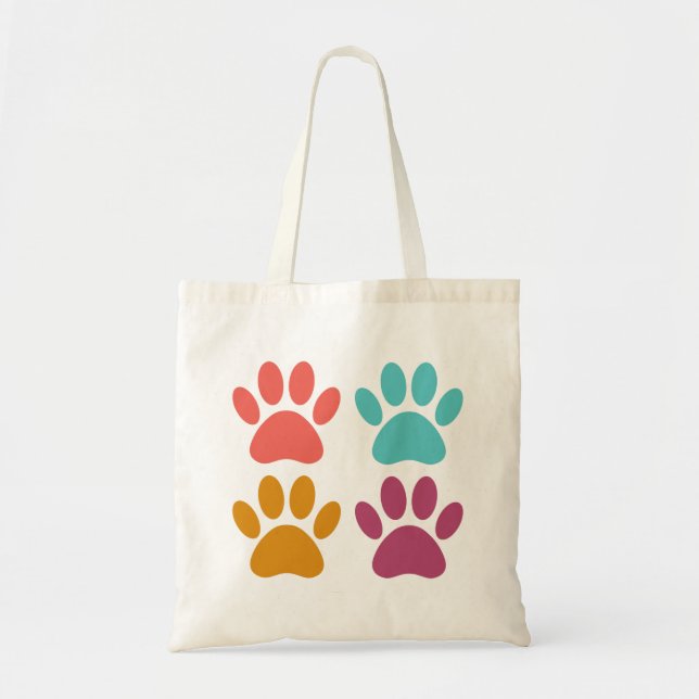 Tote Bag Empreintes de pattes de chiens cool (Devant)
