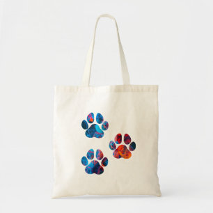 Tote Bag Empreintes de pattes de chiens - Encre dans l'eau