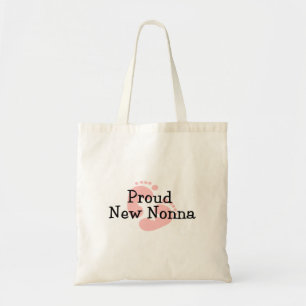Tote Bag Empreintes de pied de bébé fille fière nouvelle No