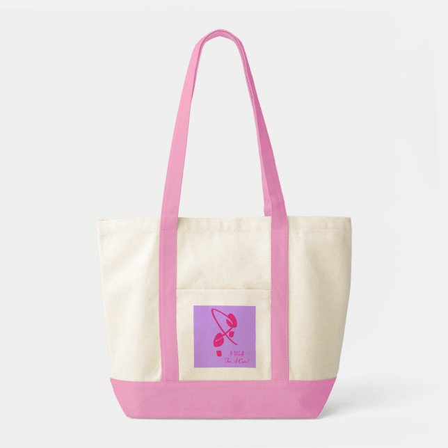 Tote Bag Empreintes De Ruban Rose Je Marche Pour Un Cure II (Devant)