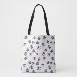 Tote Bag Empreintes Paw : Chien Monochrome Sans Seamless.