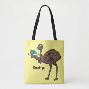 Tote Bag Emu avec dessin animé d'oeufs