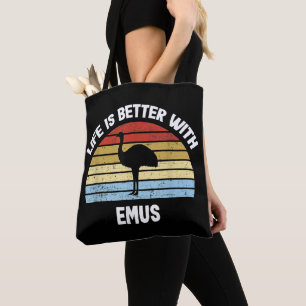 Tote Bag Ému avec le texte allemand La vie est meilleure