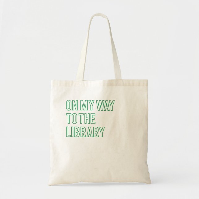 Tote Bag En Chemin Vers La Bibliothèque (Devant)