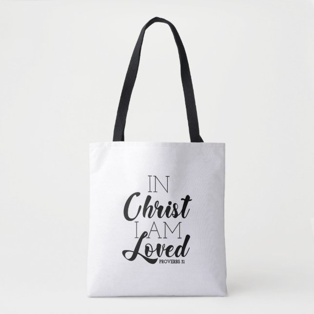 Tote Bag En Christ Je Suis Amoureux Écriture Promet Christi (Devant)