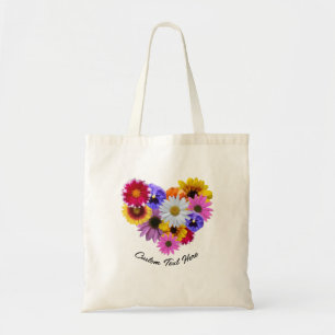 Tote Bag En Fleur - Bouquet Floral En Forme De Coeur