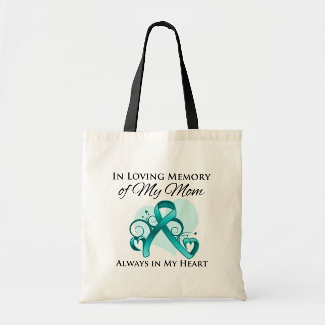 Tote Bag En mémoire de ma mère - Cancer de l'ovaire (Devant)