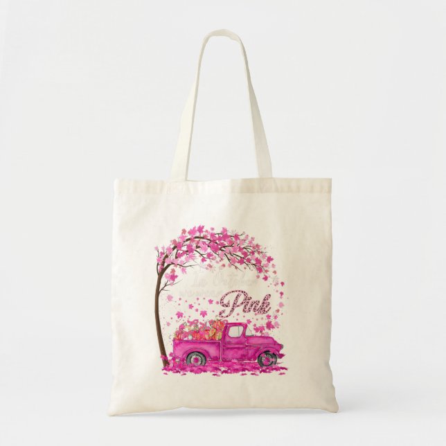 Tote Bag En Octobre Nous Portons Pink Breast Cancer Sensibi (Devant)