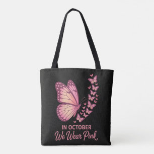 Tote Bag En octobre Papillon Poitrine Rose