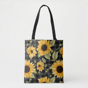 Tote Bag en vichy Motif tournesol