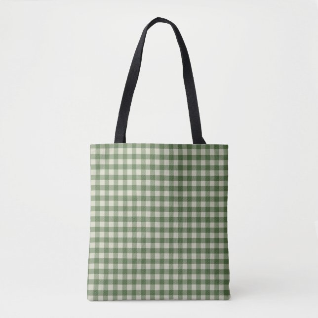 Tote Bag En vichy verte (Devant)