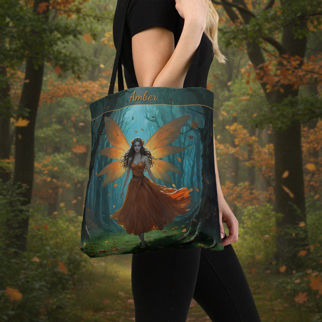 Tote Bag Enchanted Autumn Fairy Thanksgiving Fantasy Art (Créateur téléchargé)