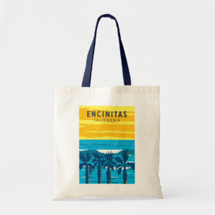 Tote Bag Encinitas California Travel Art Vintage