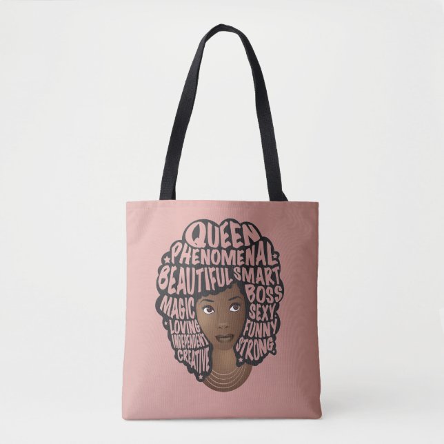 Tote Bag Encourageant les femmes noires, cheveux naturels,  (Devant)