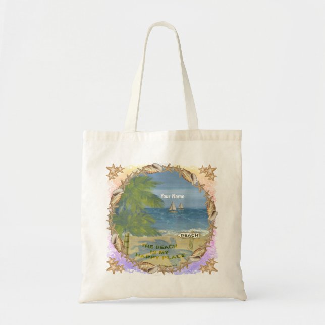 Tote Bag Endroit heureux de la plage (Devant)